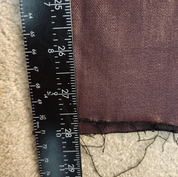 Sam Edelman The Kitten Ankle Skinny Burgundy Black Side Striped Coated Jeans 26 - Picture 15 of 16